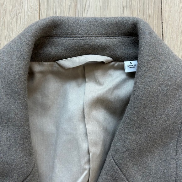 NWT Uniqlo U Lemaire Women's Tailored Coat FW22 Beige Wool Blend S Oversized - Picture 4 of 14